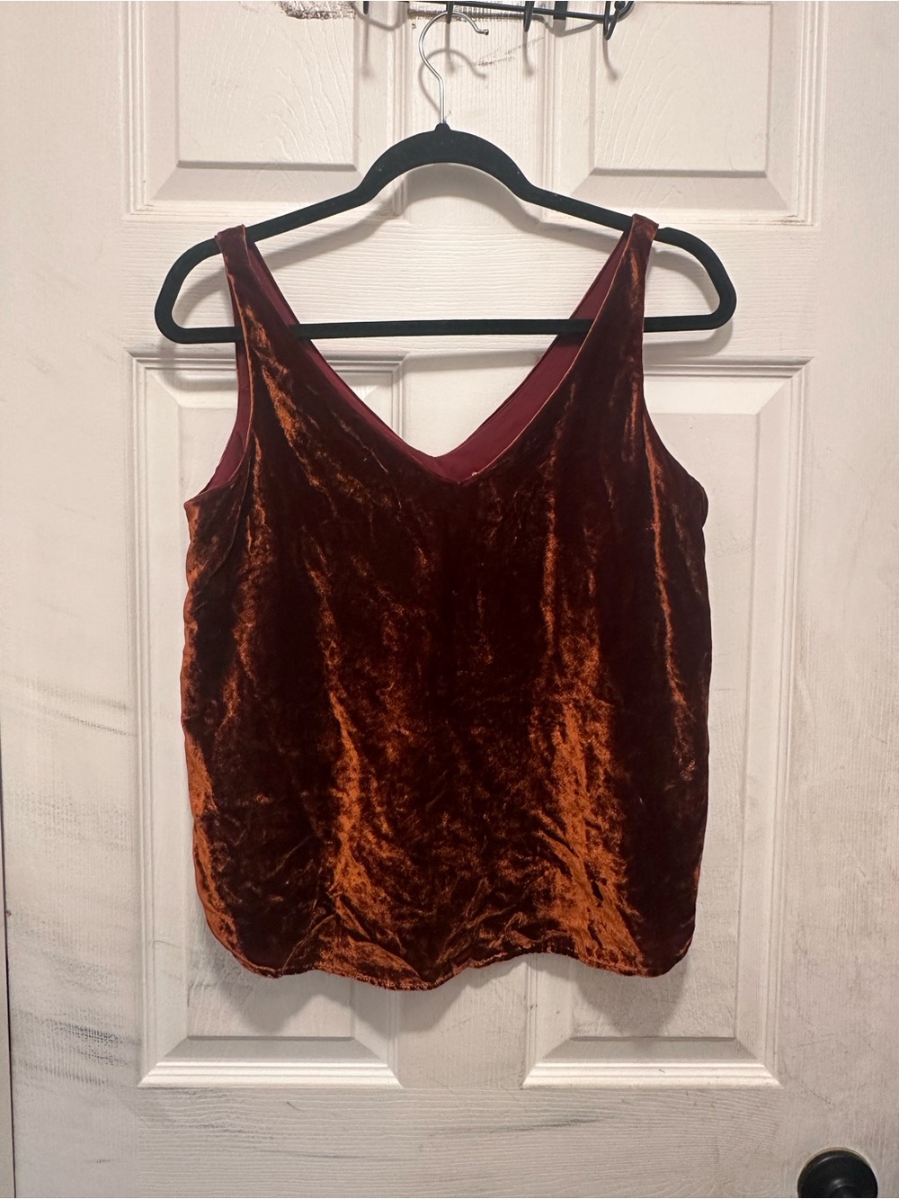 LOFT Velvet V-Neck Camisole - Copper Brown